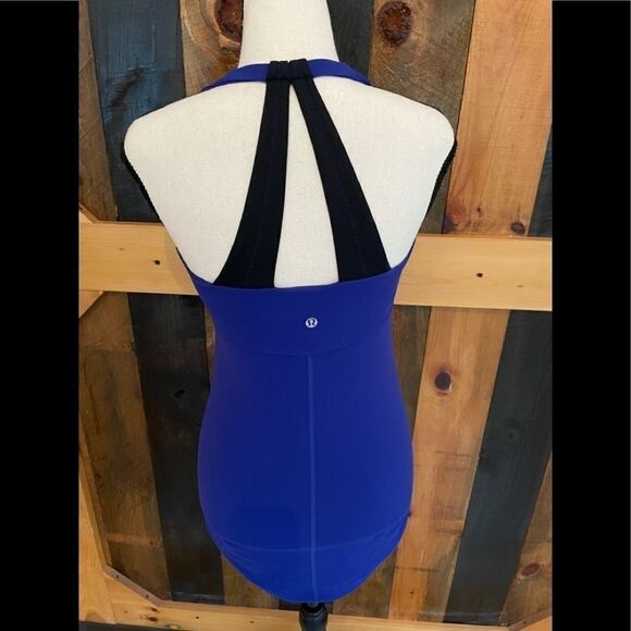 LULULEMON Scoop me Up blue/black tank top size 6 - Picture 5 of 6
